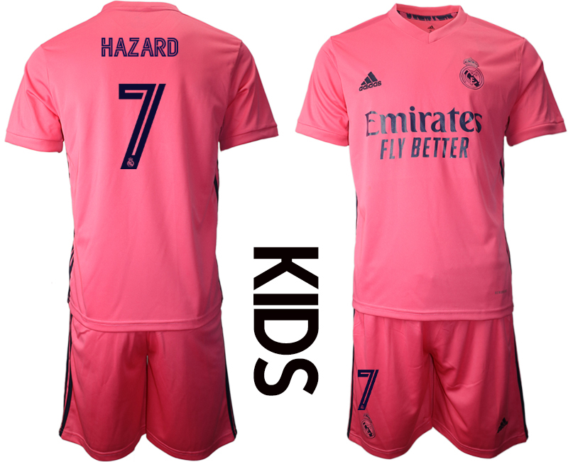 Youth 2020-2021 club Real Madrid away #7 pink Soccer Jerseys->->Soccer Club Jersey